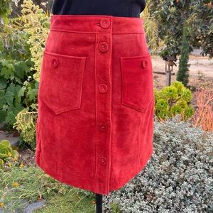 Top shop orange suede mini skirt
